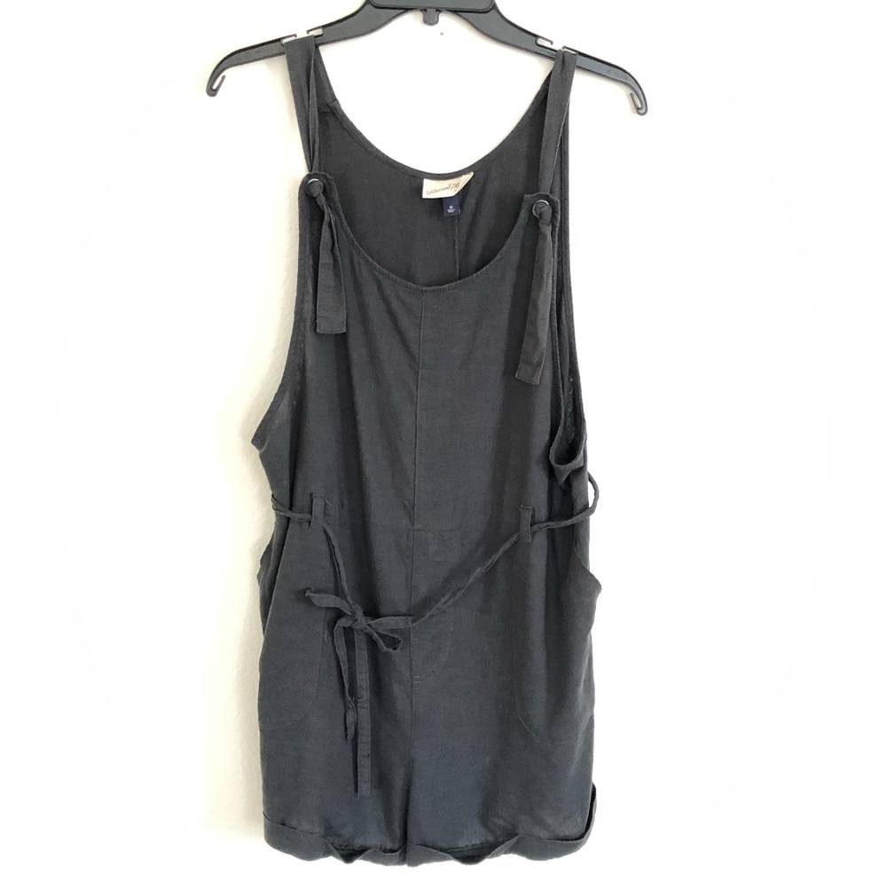 Linen Blend Black Romper | M